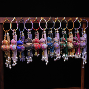 非遗成品宋锦葫芦挂件流苏包挂古风汉服挂饰车挂diy配饰钥匙扣坠V