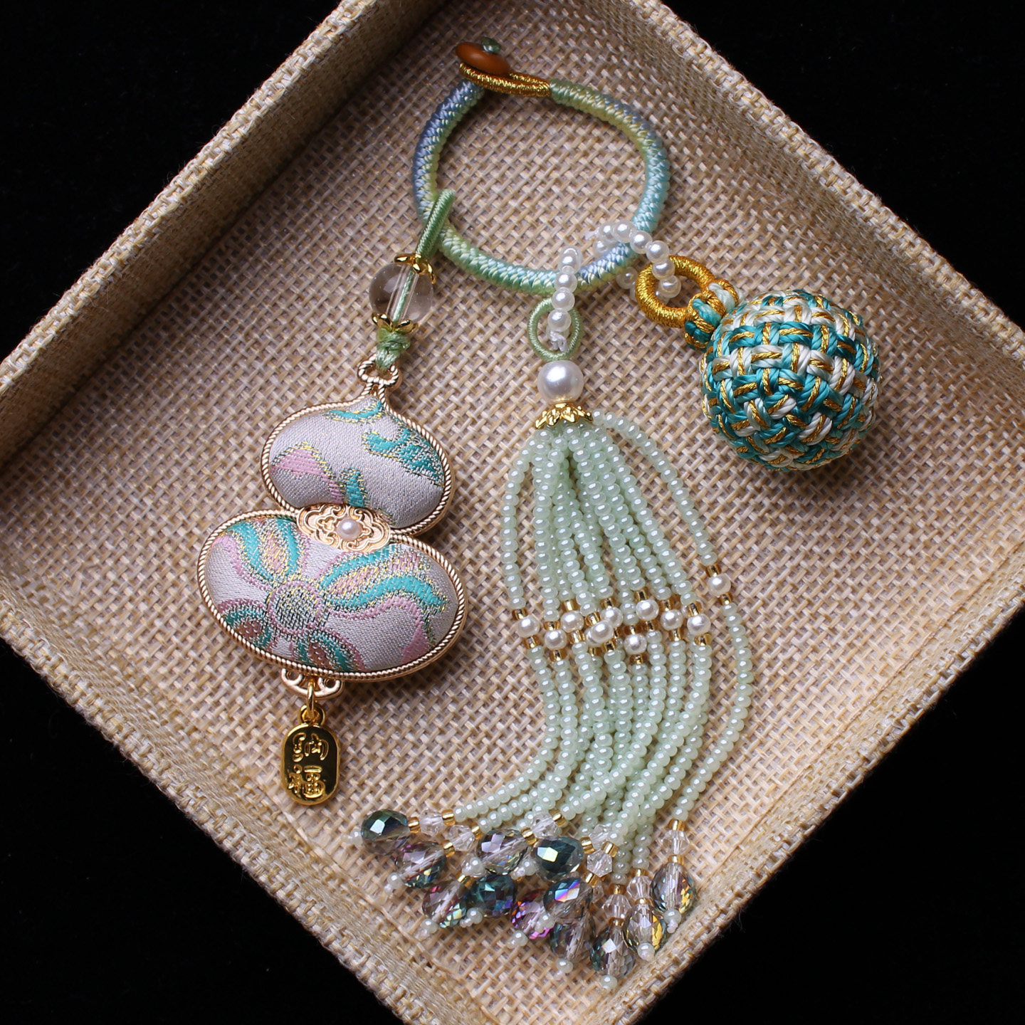 非遗宋锦成品葫芦包包压襟挂件流苏穗子编织有球必应汉服车钥匙扣,饰品/流行首饰/时尚饰品新,压襟挂件,淘宝优惠券,粉丝福利购,淘宝优惠卷