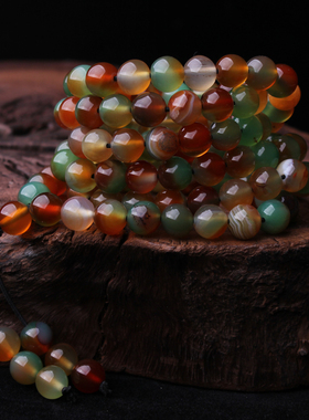 孔雀玛瑙108颗多圈手链手串