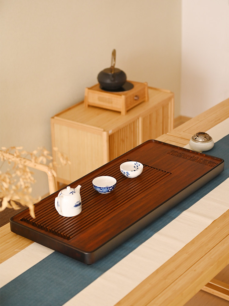 祥福多福现代轻奢茶高端会客家用干泡台茶台茶具托盘茶海茶几茶盘