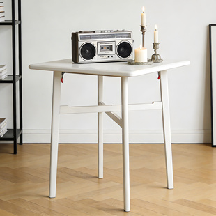 祥福里尔方桌简约白色方形折叠桌家用学习桌便携式收纳桌子小桌子