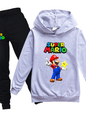 100-160码儿童卫衣帽衫+黑色长裤2件套装PH2228A