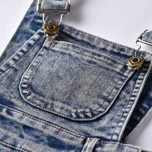 跨境儿童新款夏款小童牛仔背带裤夏季男童幼儿连体裤子五分裤