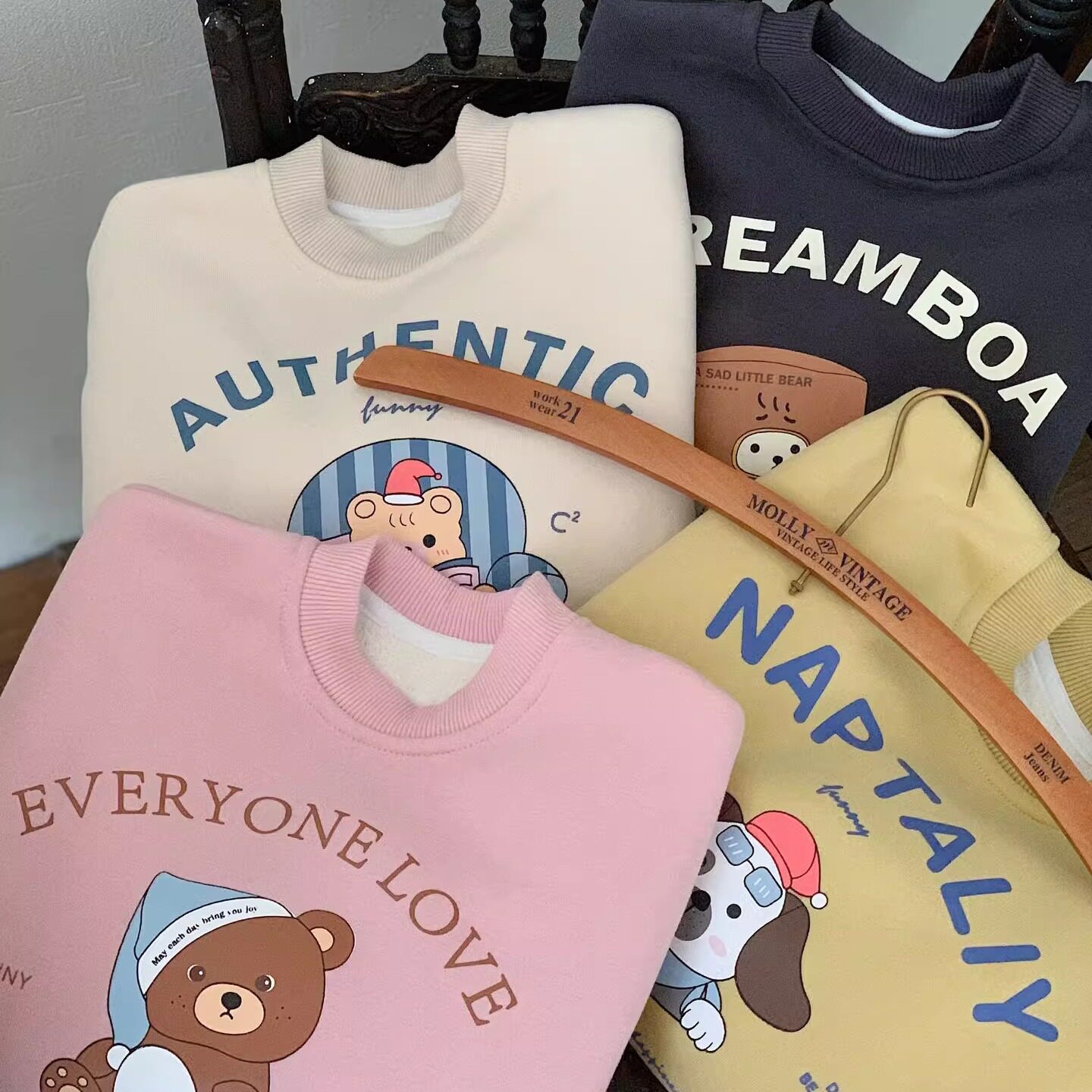 儿童加绒卫衣男女童外套卡通印花套头打底衫加绒加厚上衣潮一体绒