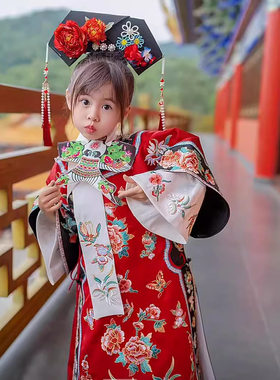 儿童格格服装2024马面裙女童套装中国风古装汉服过年拜年服中小童