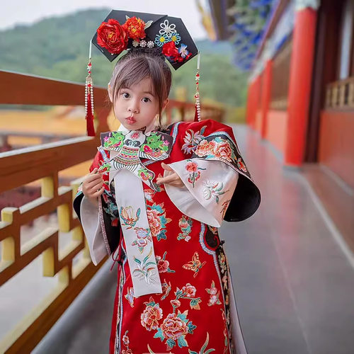 儿童格格服装2024马面裙女童套装中国风古装汉服过年拜年服中小童