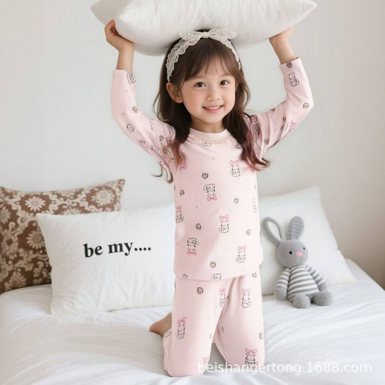 儿童秋衣秋裤女童男童保暖中小童儿童宝宝长袖睡衣卡通家居服套装,童装/婴儿装/亲子装,家居服套装,淘宝优惠券,粉丝福利购,淘宝优惠卷