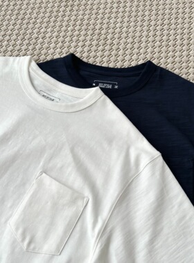 TAKYE 定番 重磅竹节棉 纯色基础款口袋短袖TEE 打底外穿T恤