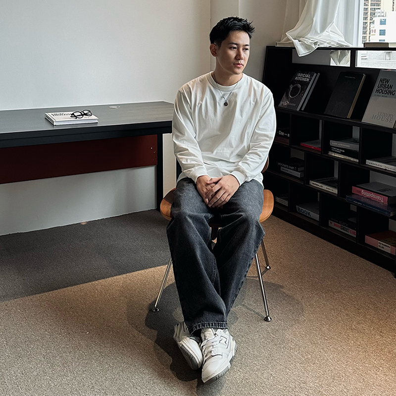 TAKYE定番重磅素色长袖纯tee