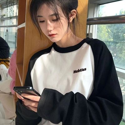 【纯棉百分百】爆款酒红色复古打底衫女秋冬