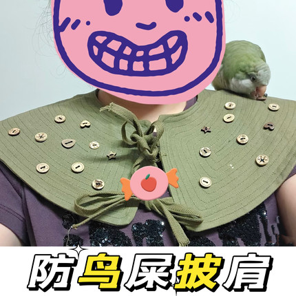 鹦鹉防鸟屎披肩训鸟遛鸟披肩养鸟小鸡尿布鸟站防抓防脏牡丹虎皮鸟