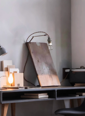 中古风实木板复古做旧欧洲壁侘寂风民宿装饰客厅卧室床头氛围台灯