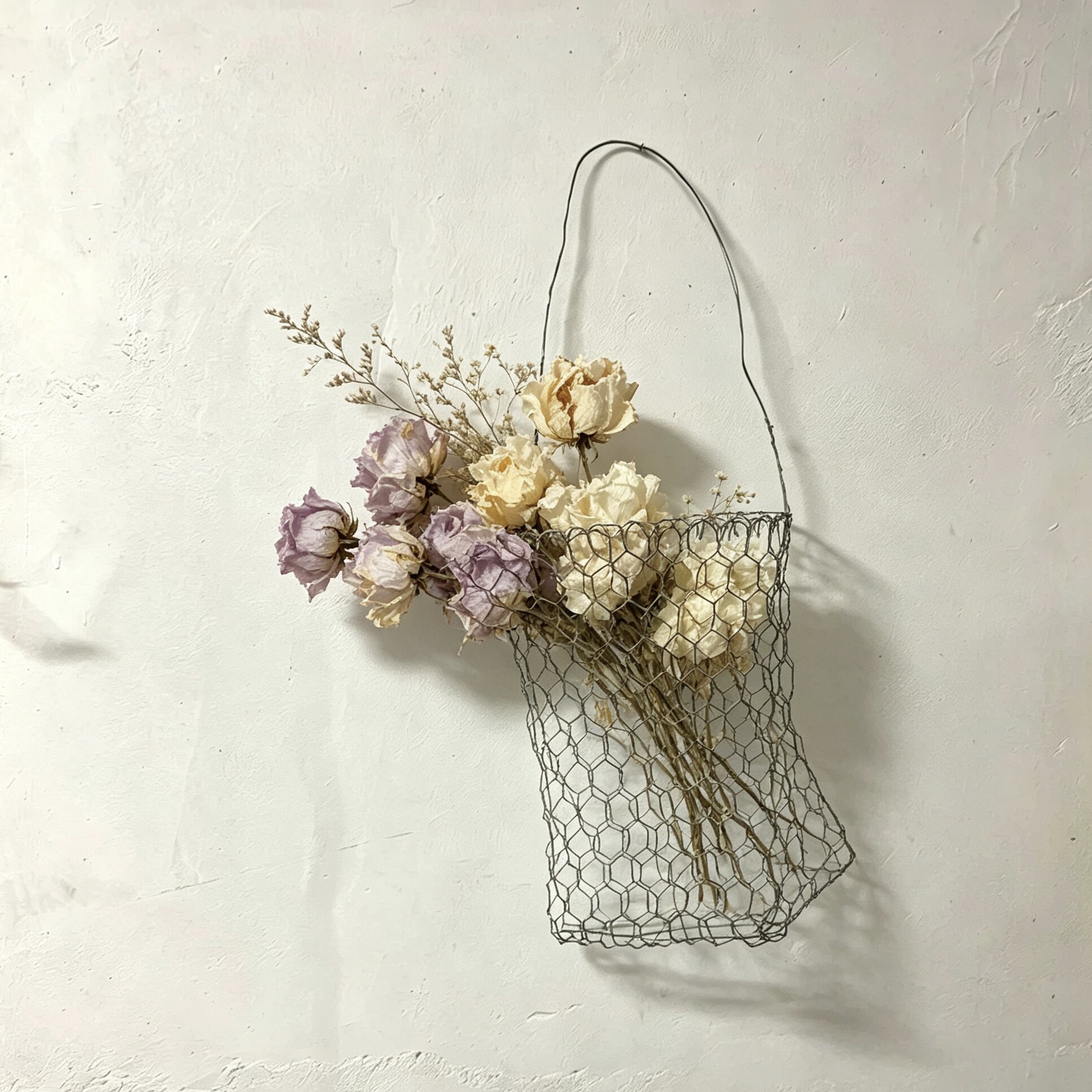 艺术家手工中古风民宿氛围编制铁丝线壁挂筐复古日式风格装饰挂篮
