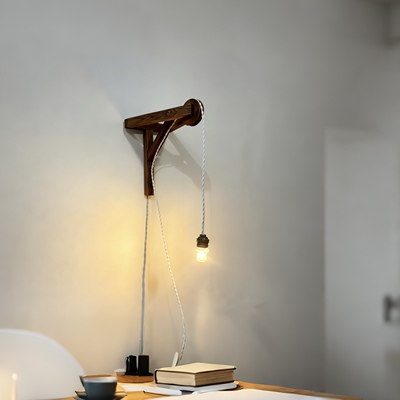 复古法式轻奢高级感做旧三角美式古铜灯头民宿咖啡厅台壁两用灯