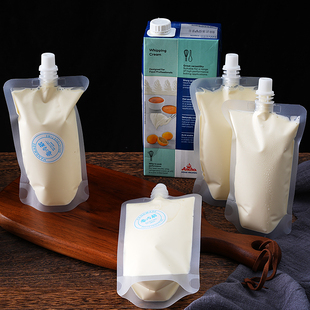 淡奶油分装袋250/500ml冷藏保鲜袋自立袋吸嘴袋豆浆牛奶密封袋子