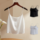 舒适打底桑蚕丝美背一体内搭 缎面真丝吊带背心春夏薄款 带胸垫