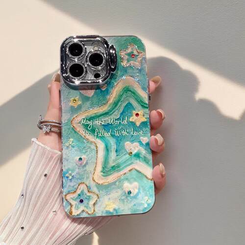 五角星原创iPhone17ProMax可爱卡通苹果16Pro手机保护壳日韩系INS风15Plus新款简约风14小众个性13全包防摔套