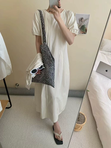 Южнокорейский летний товар, небольшое дизайнерское длинное платье, тренд сезона, по фигуре