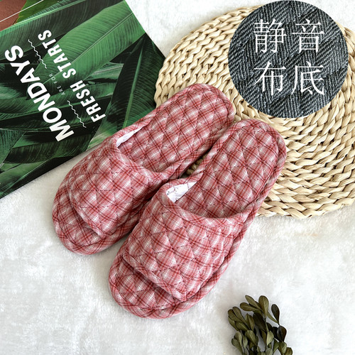 简约格子家用室内静音机洗拖鞋