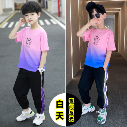 男童夏装儿童短袖套装2026新款夏季童装中大童两件套男孩衣服帅气