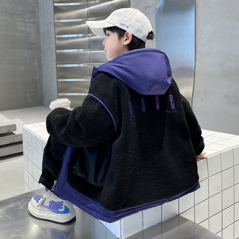 男童棉服儿童冬季羊羔绒外套中大童男孩毛毛衣夹棉保暖连帽薄棉衣,童装/婴儿装/亲子装,棉袄/棉服,淘宝优惠券,粉丝福利购,淘宝优惠卷