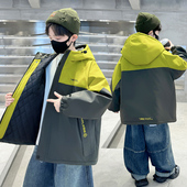 男童秋冬款 洋气派克服中大童男孩深秋保暖薄棉衣 夹棉外套儿童冬季