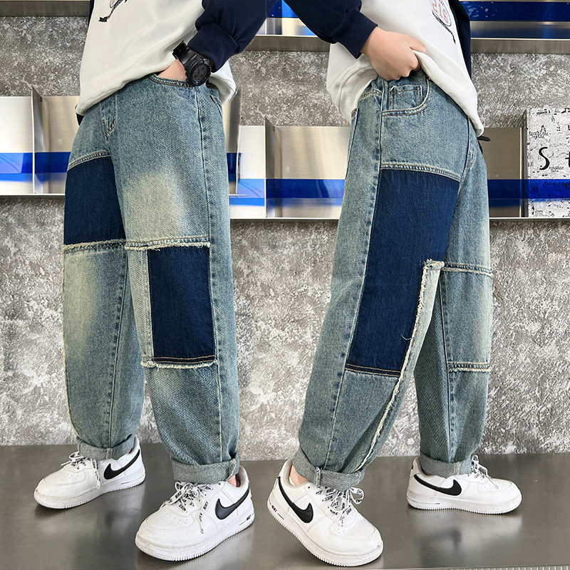 男童牛仔裤春秋新款儿童春装潮酷直筒裤子中大童男孩宽松休闲长裤,童装/婴儿装/亲子装,儿童牛仔裤,淘宝优惠券,粉丝福利购,淘宝优惠卷