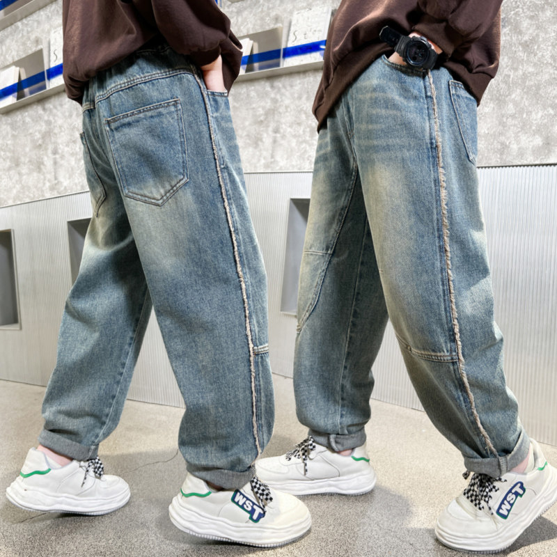 男童牛仔裤春秋新款儿童春装潮酷直筒裤子中大童男孩宽松休闲长裤,童装/婴儿装/亲子装,儿童牛仔裤,淘宝优惠券,粉丝福利购,淘宝优惠卷