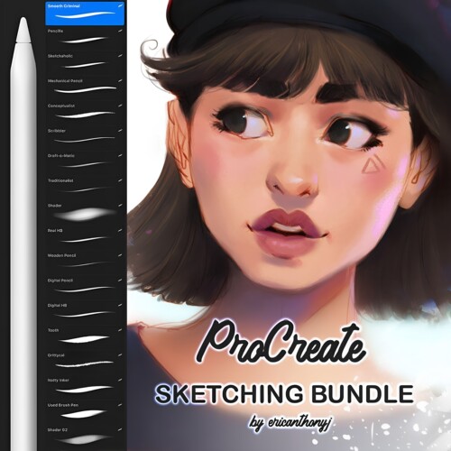 Procreate人像写实18款插画创作上色着色iPad绘画工具绘本素材包
