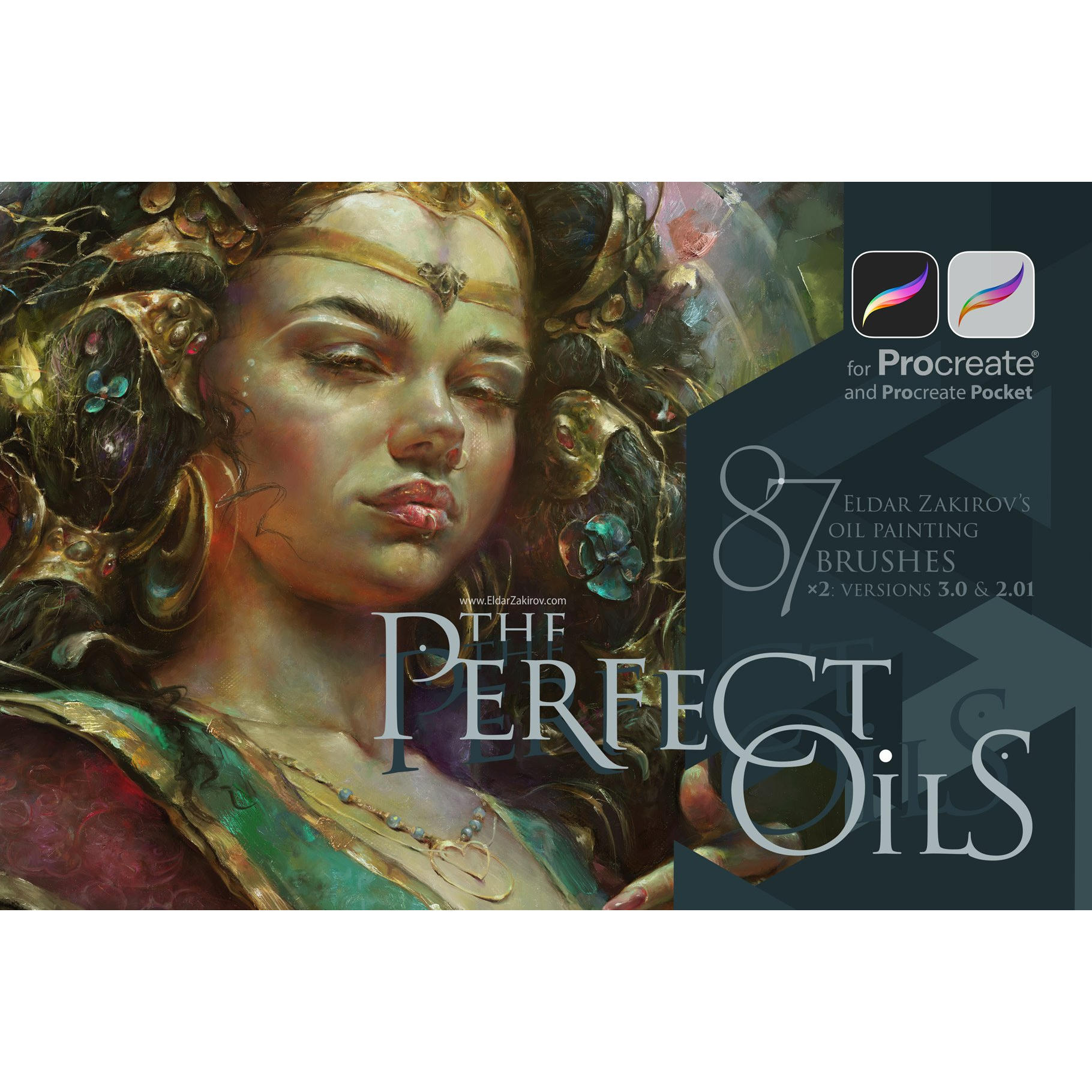 Procreate油画厚涂173款插画创作iPad绘画工具画师必备资源笔刷包图片