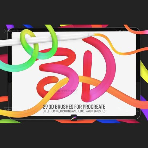 Procreate3D立体阴影精选效果29款插画创作上色着色iPad绘画工具