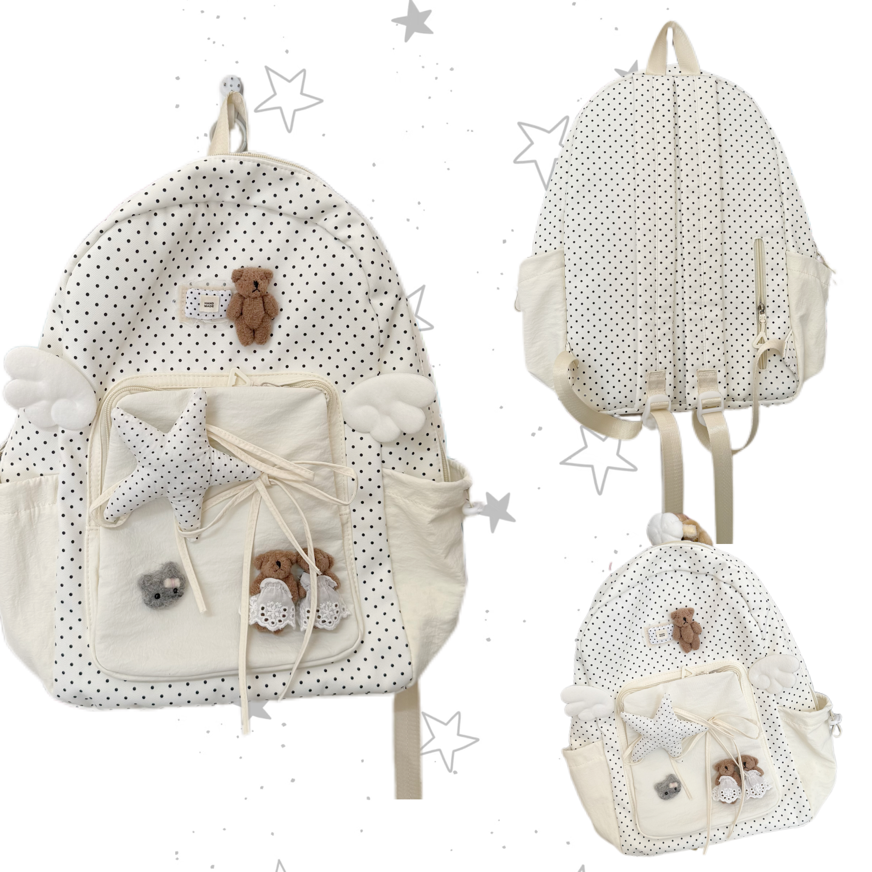 日光欲原创Y2K千禧辣妹小众设计感波点大容量少女学生双肩包