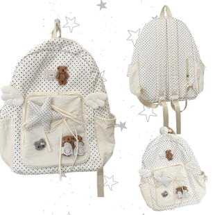 日光欲原创Y2K千禧辣妹小众设计感波点大容量少女学生双肩包