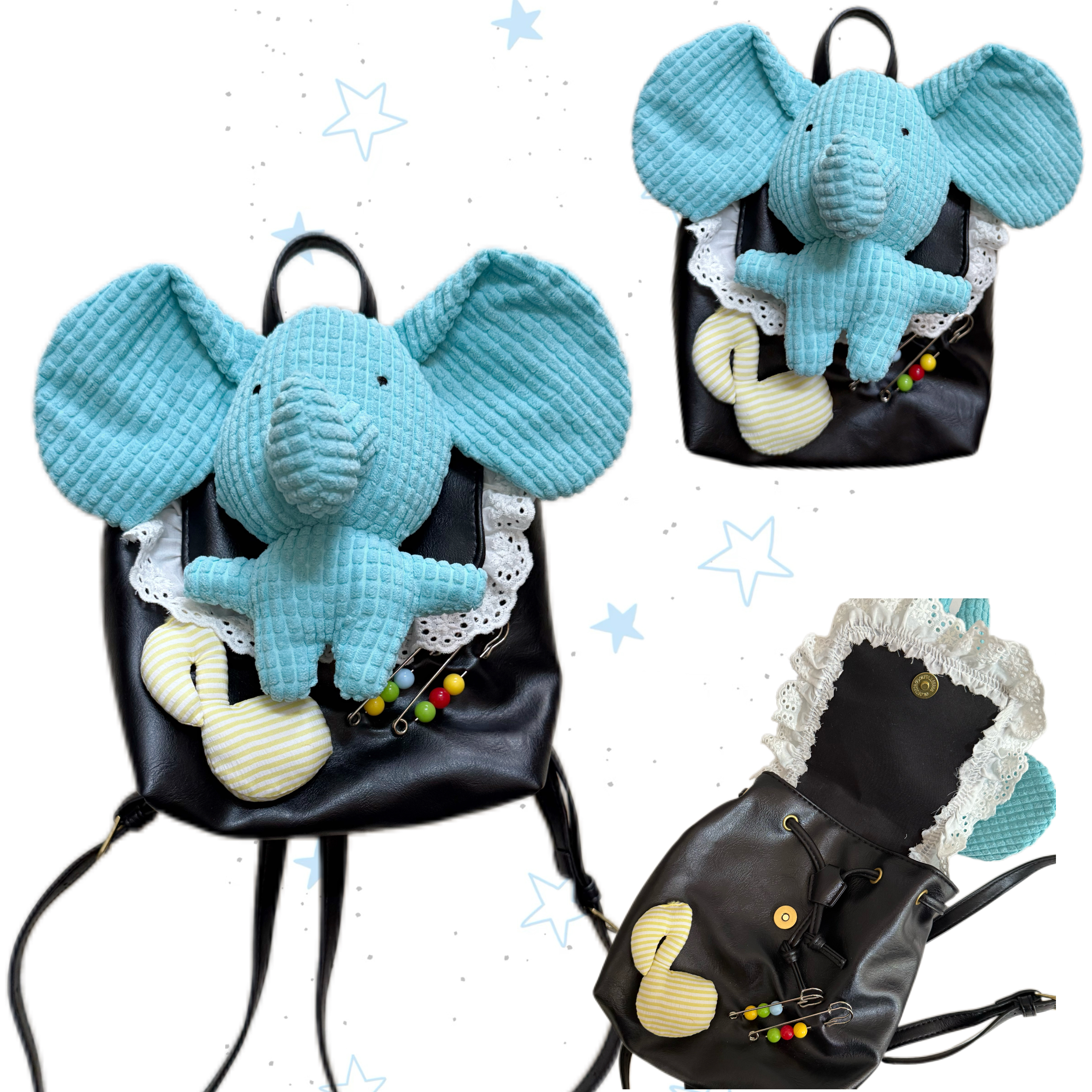 日光欲原创大象小背包甜酷Y2K新卡通可爱迷你书包泡泡女孩双肩包