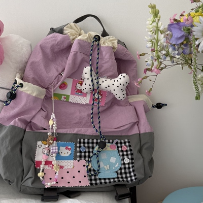 日光欲自制设计可爱少女心双肩包户外轻便学生书包百搭通勤背包
