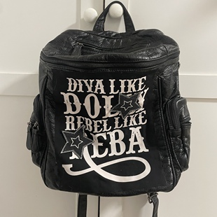 日光欲原创英文字母双肩包小众设计Y2K软皮潮流书包通勤出街背包