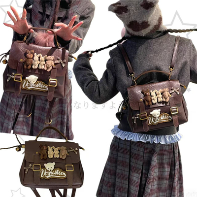 日光欲原创JK书包小众小熊双肩包穿搭Y2K美拉德休闲秋冬可爱背包