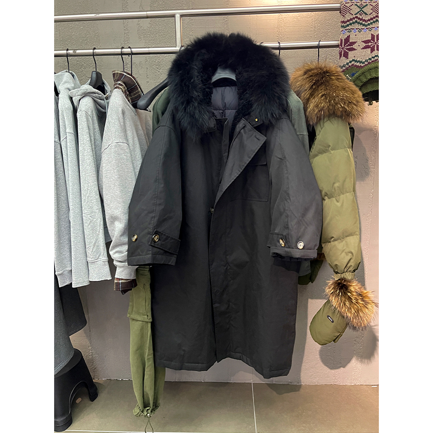 bobo1972羽绒服女韩系宽松显瘦白鸭绒长款大毛领连帽加厚冬季外套