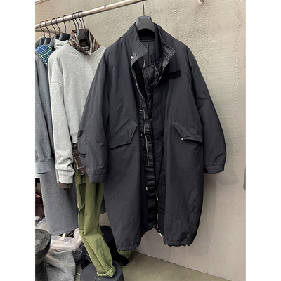 bobo1972羽绒服女2025韩系宽松白鸭绒长款过季立领加厚冬季外套