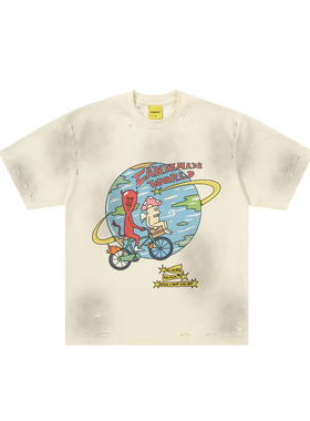 CANDYMADE春夏Candy World系列恶魔标语白墨直喷白色圆领短袖