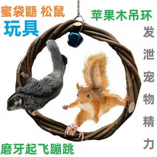 蜜袋鼯松鼠花枝鼠宠物玩具用品攀爬吊环发泄仓鼠磨牙玩具鹦鹉吊环