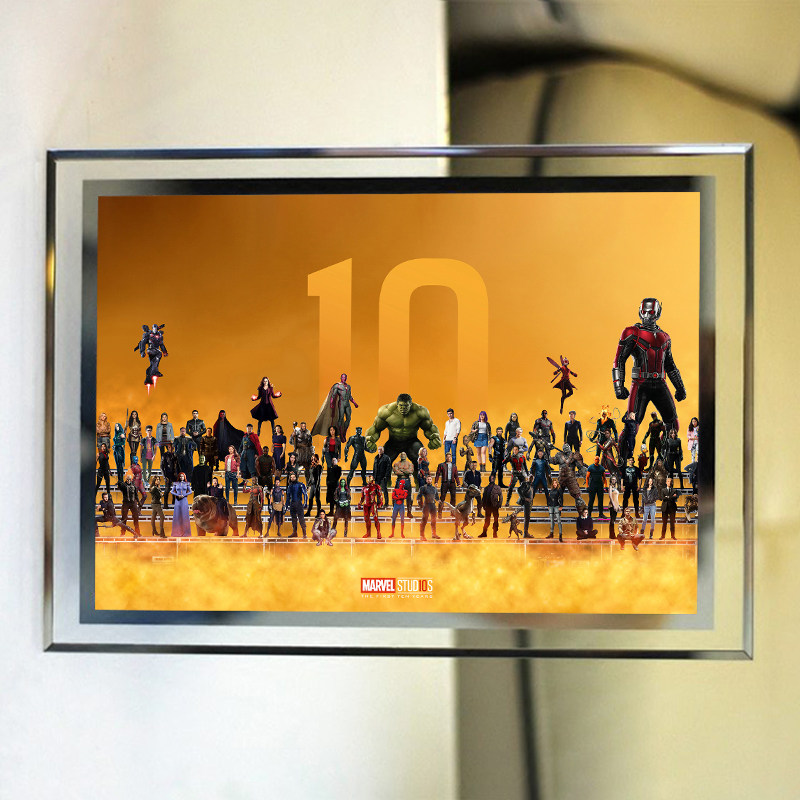 漫威水晶摆台相框包邮复盟钢铁侠蜘蛛侠灭霸美国队长照片画框定制
