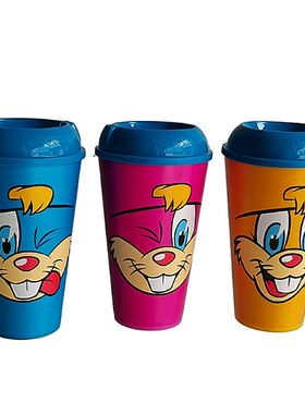 外单学生经典卡通吸管杯夏日冷饮果汁冷水杯LACTA巧克力酸奶杯