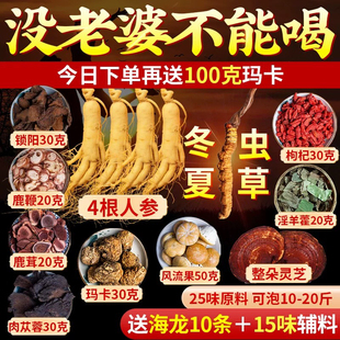 专用泡酒药材男滋补养生鹿茸鹿鞭泡酒料十全肾中药材大枸杞人参补