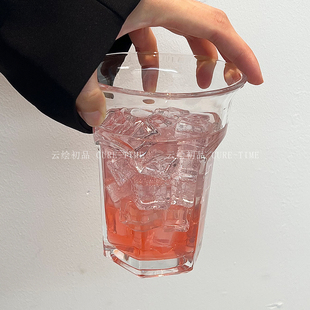 网红ins风餐厅超大容量玻璃杯500ml杯子饮料杯水果茶杯莫吉托杯