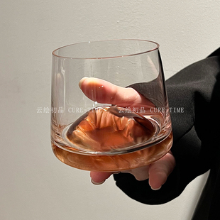富士山杯中古冰山杯日式ins风观山杯家用茶杯威士忌酒杯洋酒杯子