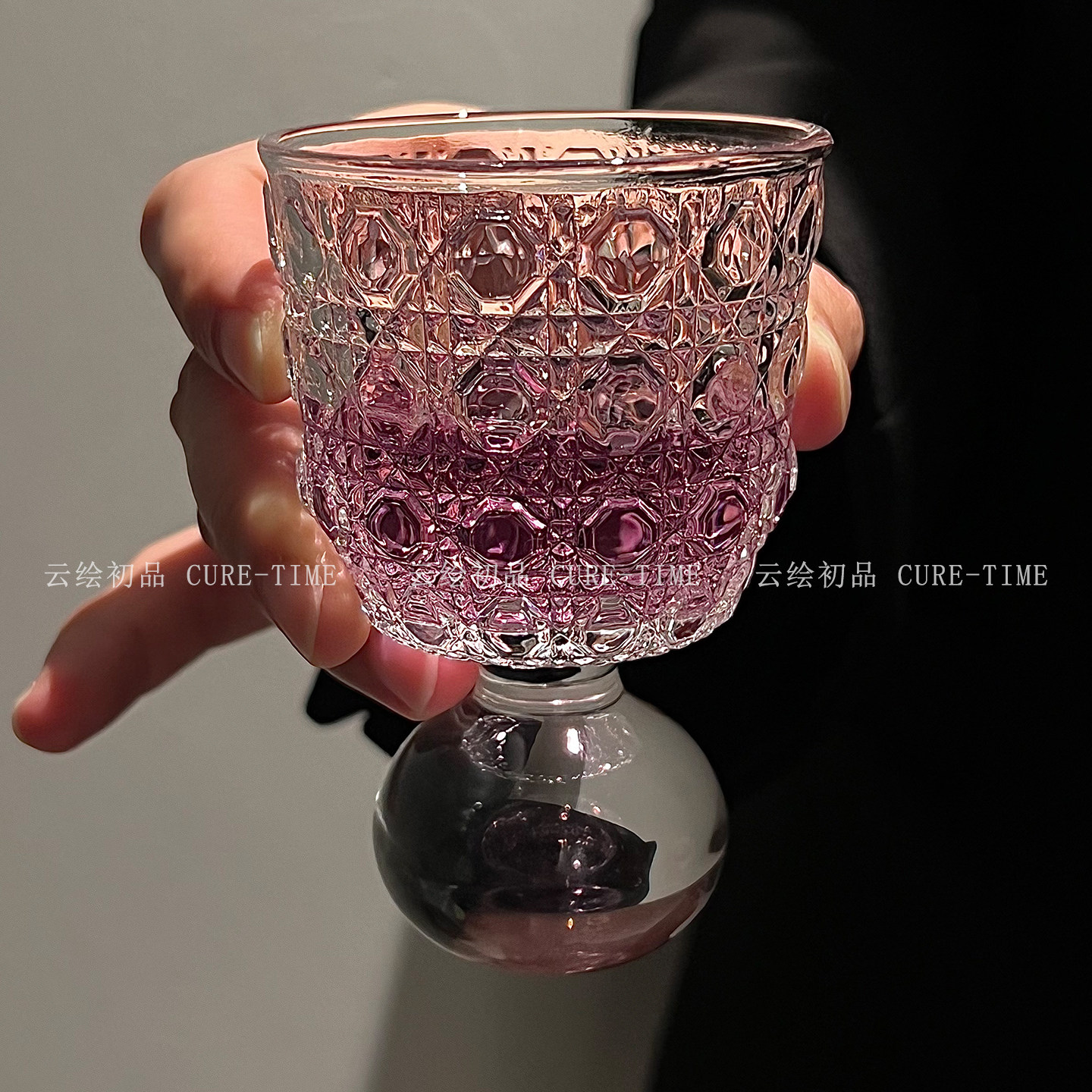 ins风果酒杯高颜值高脚迷你玻璃杯创意中古威士忌杯白酒杯果汁杯