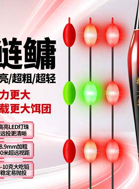 超亮珠珠尾大物夜光浮漂咬钩变色