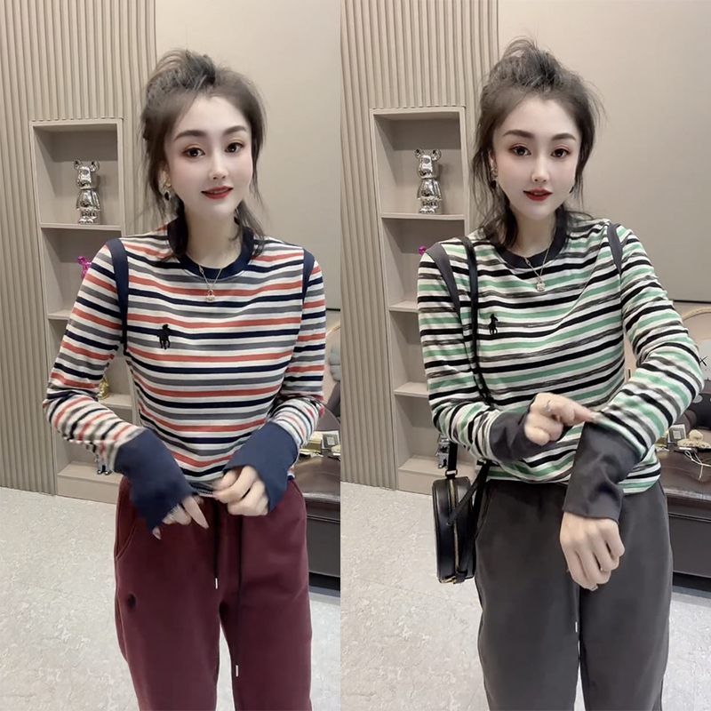 长袖高级感女T恤打底衫