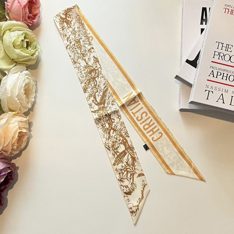 高端新款仿真丝绑包丝巾绑包包手柄缠包装饰长条金色丝带女士飘带